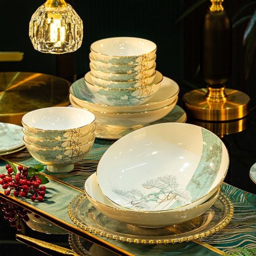 Bộ bát sứ xương 60 chi tiết-họa tiết Cây Bách Xanh - Image 3