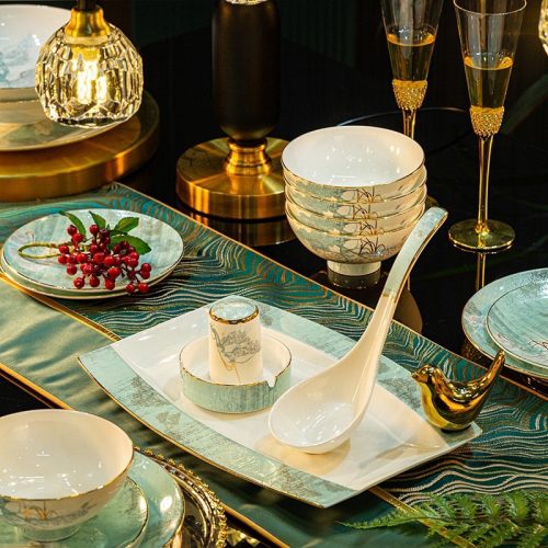 Bộ bát sứ xương 60 chi tiết-họa tiết Cây Bách Xanh - Image 4