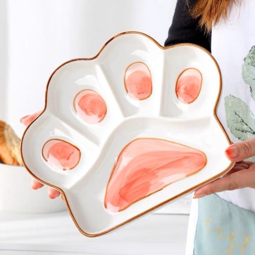bộ bát đĩa dấu chân mèo dễ thương - Image 5