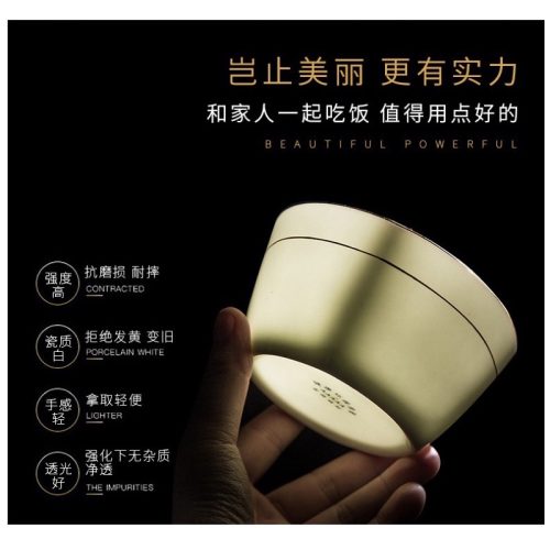 Bộ Bát Sứ Xương 44 Món- Màu trắng viền vàng - Image 9