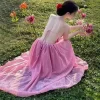 Váy Maxi Hồng Hở Lưng