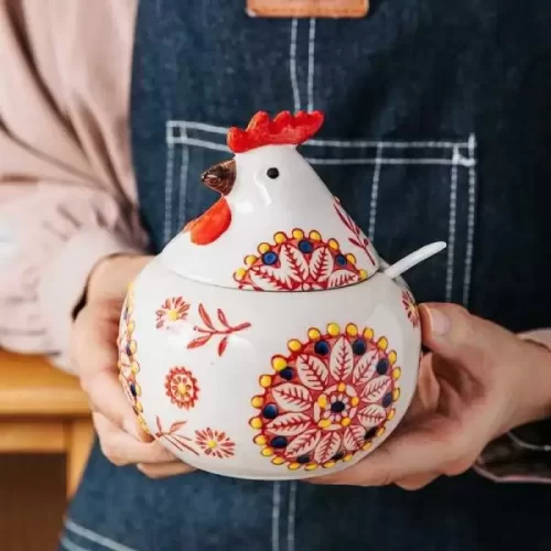 Hũ Gia Vị Gà Mái Hoa[ tặng kèm thìa]