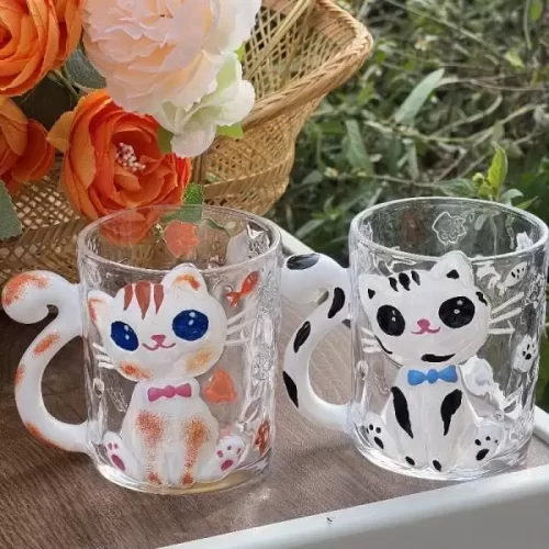 CỐC THUỶ TINH CON MÈO DỄ THƯƠNG