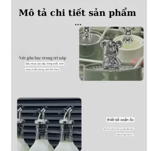 Bộ gia vị Bắc Âu Gấu bạc hồng trắng