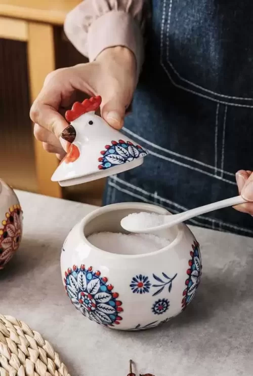 Hũ Gia Vị Gà Mái Hoa[ tặng kèm thìa]