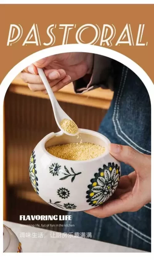 Hũ Gia Vị Gà Mái Hoa[ tặng kèm thìa]