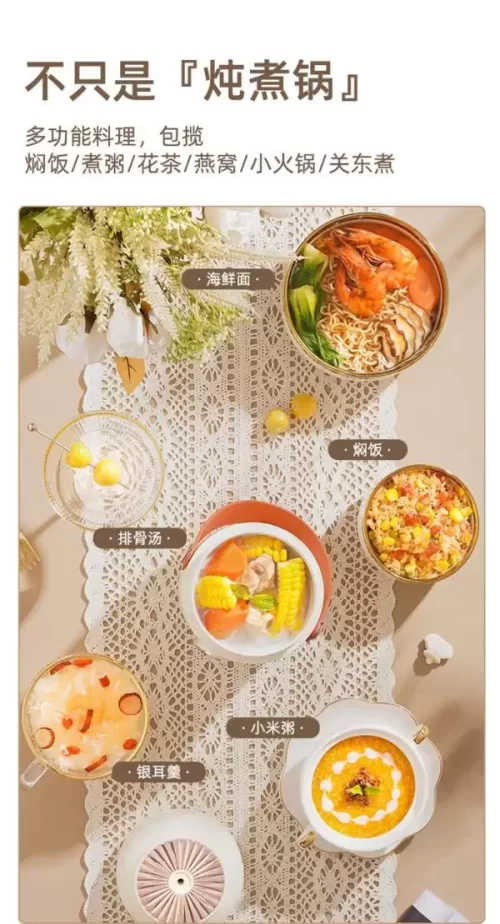 Nồi hầm điện bảo quản sức khỏe di động, cốc hầm hâm nóng bằng điện, nồi cháo mini văn phòng nhỏ, cốc cháo SUNCHANCE