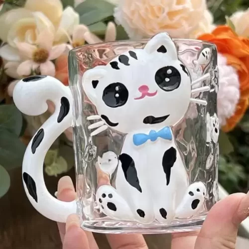 CỐC THUỶ TINH CON MÈO DỄ THƯƠNG