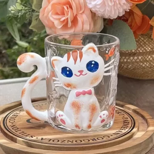 CỐC THUỶ TINH CON MÈO DỄ THƯƠNG