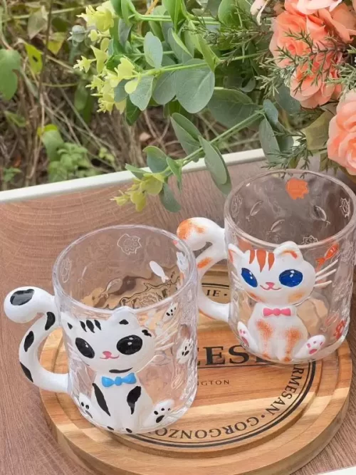 CỐC THUỶ TINH CON MÈO DỄ THƯƠNG