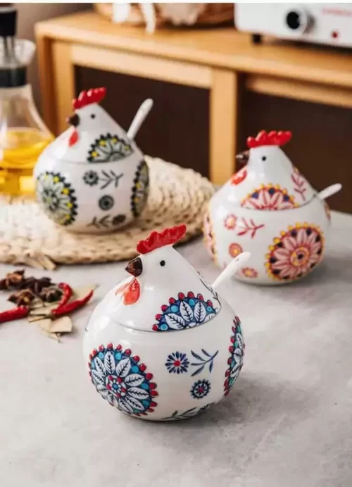 Hũ Gia Vị Gà Mái Hoa[ tặng kèm thìa]