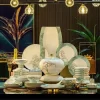 Bộ bát sứ xương 60 chi tiết-họa tiết Cây Bách Xanh