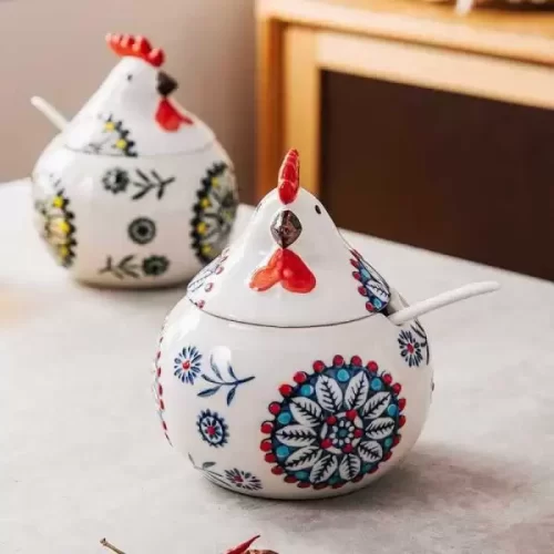 Hũ Gia Vị Gà Mái Hoa[ tặng kèm thìa]