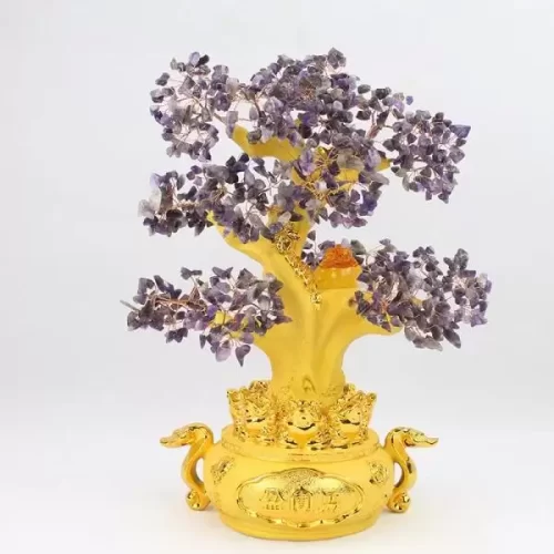 Cây Thần Tài phong thuỷ đá thạch anh, cây cầu tài lộc