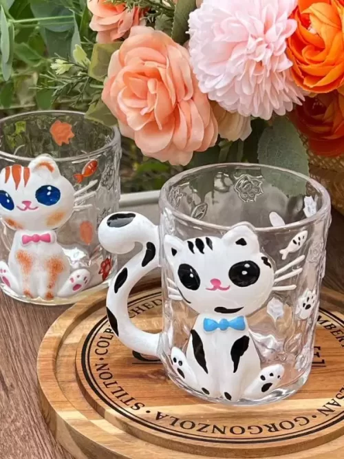 CỐC THUỶ TINH CON MÈO DỄ THƯƠNG