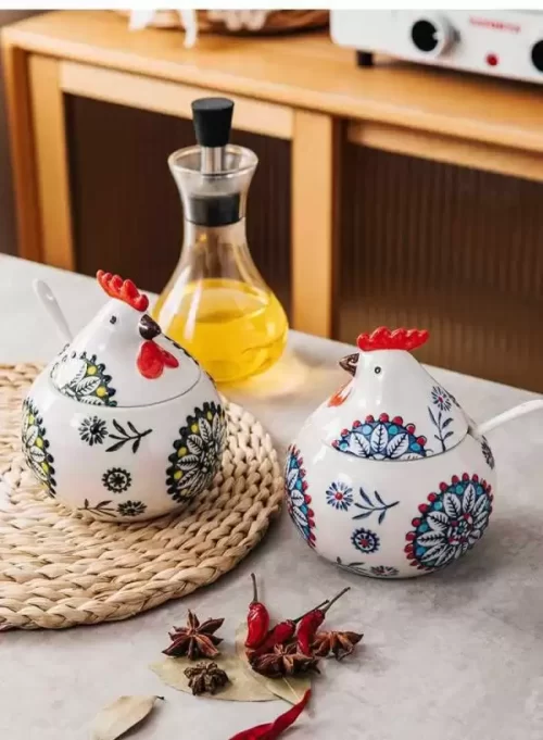 Hũ Gia Vị Gà Mái Hoa[ tặng kèm thìa]