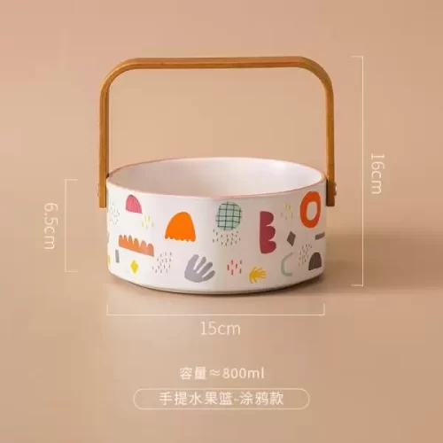 Giỏ sứ hoa quả , giỏ sứ quai gỗ sách tay, giỏ bánh kẹo,khay hoa quả