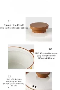 Nồi gốm,niêu gốm đun bếp ga hoặc bếp hồng ngoại
