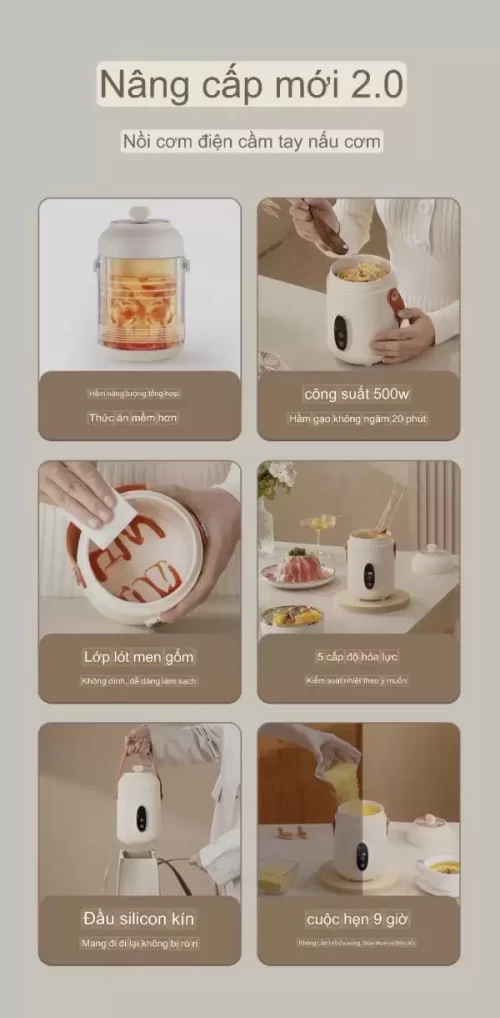 Nồi hầm điện bảo quản sức khỏe di động, cốc hầm hâm nóng bằng điện, nồi cháo mini văn phòng nhỏ, cốc cháo SUNCHANCE
