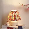 Đèn ngủ gốm hoa thổ cẩm