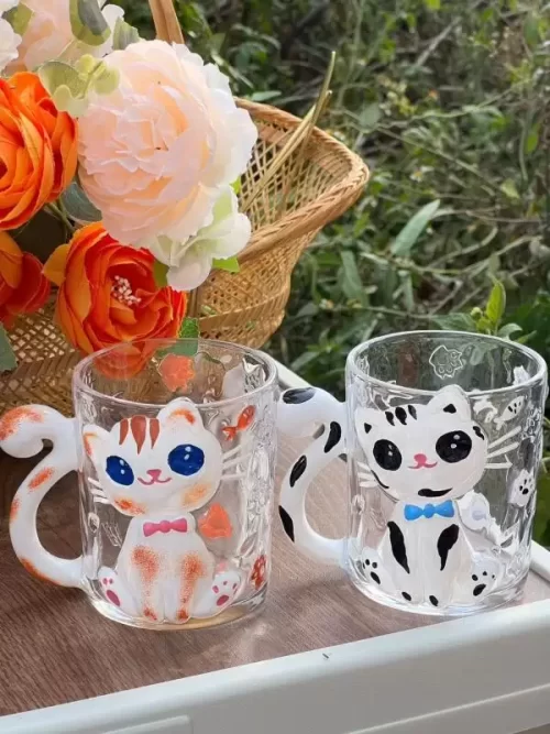 CỐC THUỶ TINH CON MÈO DỄ THƯƠNG