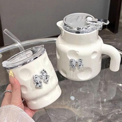 Bình nước giữ nhiệt,bình pha trà gốm sứ