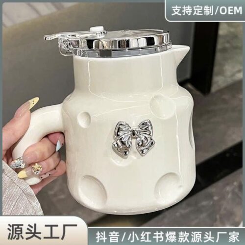 Bình nước giữ nhiệt,bình pha trà gốm sứ